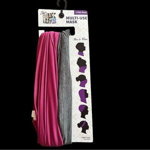 MUK LUKS Multi-Use Mask Pack-2 Non Medical Masks Pink and Gray